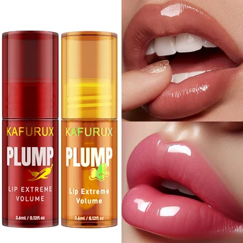 2PC Lip Plump Long Lasting Lip Oil Moisturizing Lip Gloss Serum Instant Volumising Essence Oil Repair Lip Fine Lines Increase El 5