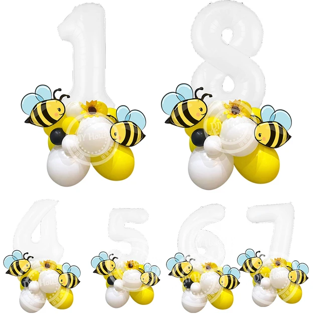 Bee Balloons, 72 Pcs Yellow Balloons Yellow Polka Dot Balloons Black  Balloons And Bee Foil Balloon, Bee Decorations For Bee Party, Bee Baby Show
