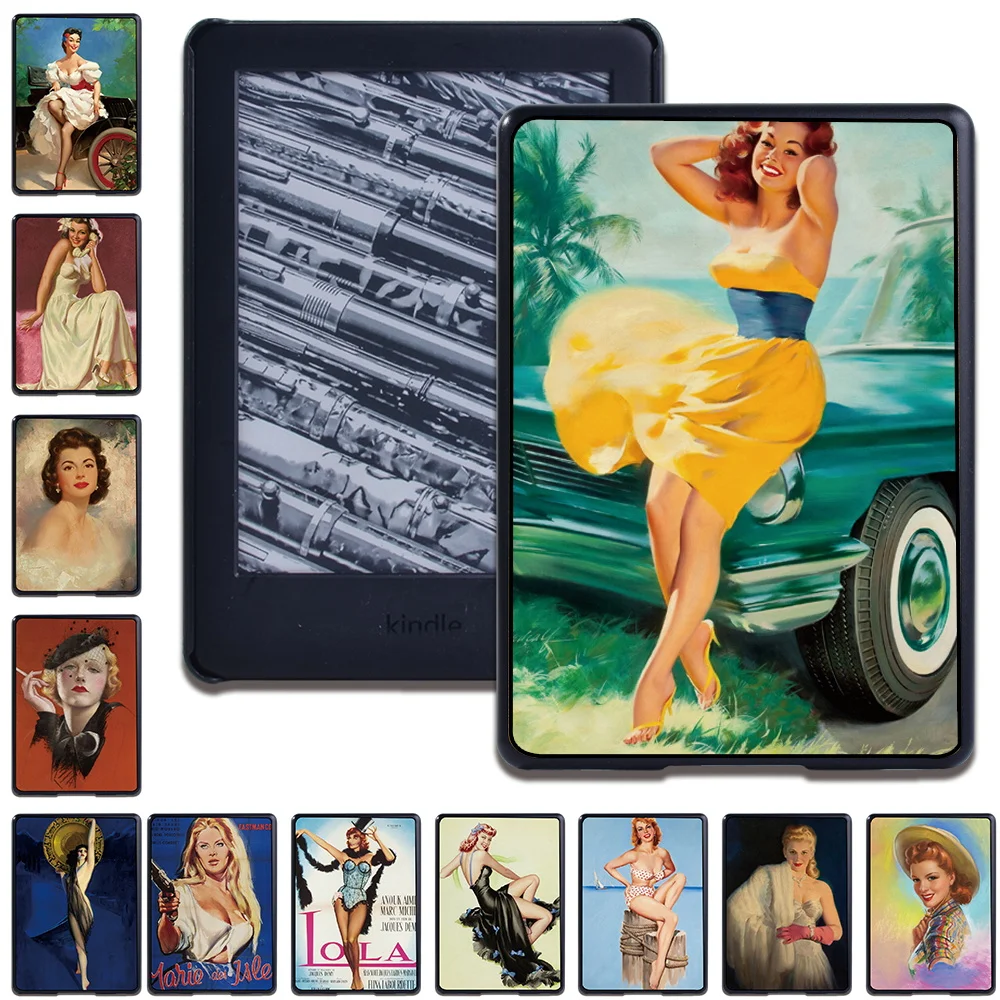 

Tablet Shell Case for Kindle Paperwhite 4 /Kindle 8th Gen /Kindle 10th Gen 2019/Paperwhite 1 2 3 Vintage beauty Ultra Thin Back