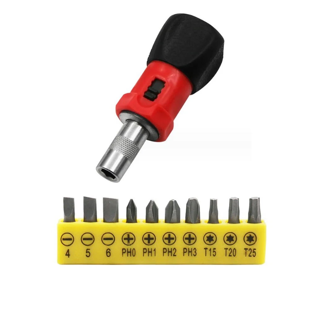 

1PC Screwdriver Multifunctional Ratchet Wrench Screwdriver Hex Bits PH0 PH1 PH2 T1 T20 T25 Bits