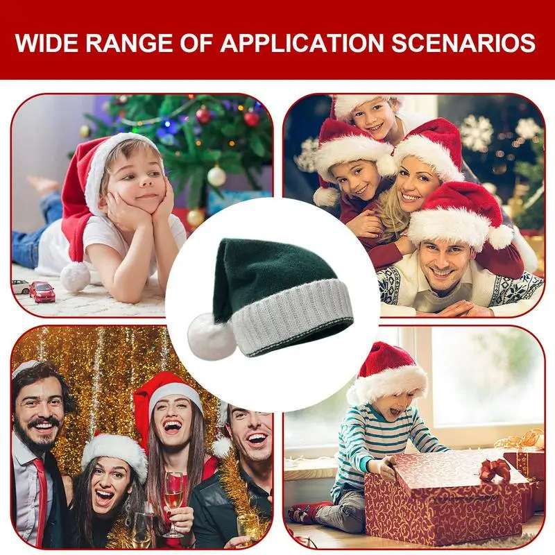 Winter Christmas Hats Teen Girls Children Santa Hat For Cold Weather Seasonal Decorative Thermal Santa Claus Hats For Holiday