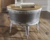 Shellmond Rustic Distressed Metal Accent Cocktail Table with Lift Top 20", Gray 4