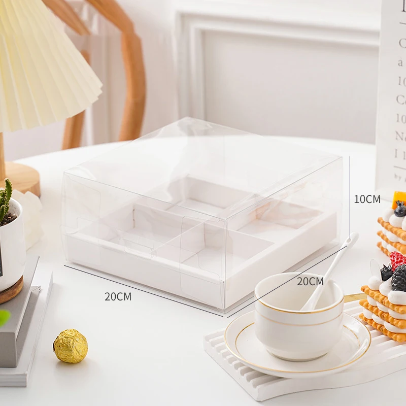 5 Pcs 6-Inch White Paper Cake Boxes with Handle – Windowed Packaging for Mousse, Pastri... - SKU TCGB1649 - UGI Packaging