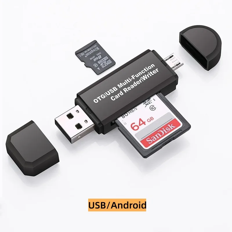 3-in-1 USB 2.0 카드 리더 OTG 메모리 카드 리더 타입 C 카드 리더 (마이크로 SD, TF, SD 카드용) PC, 노트북, 스마트폰, 태블릿용
