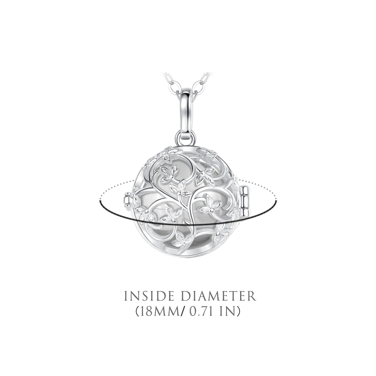 Eudora 18mm Urn Cremation Flower Cage Locket Ash Pendant Holder Keepsake Capsule Hollow Ball DIY Necklace Women Jewelry Gift 2