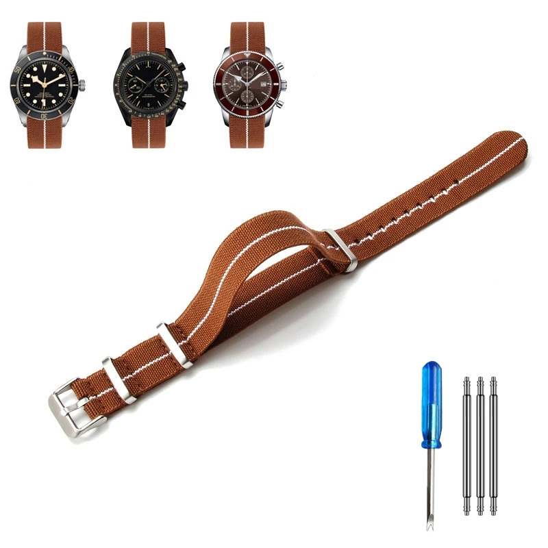 Elastic Nylon NATO Watch Strap - Multi-Size Diving Universal Bracelet