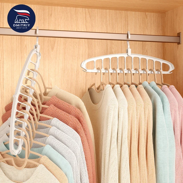 Dmitriy Magic Multi-Port Támogató Fogasok 11 Lyukak A Ruhák Szárító Állványához Multifunkciós Műanyag Fogas