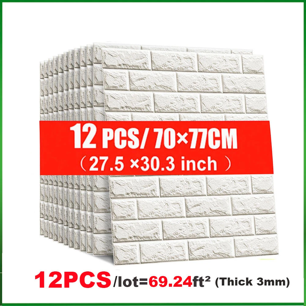 12PCS Self Adhesive 3D Foam Wallpaper Waterproof Brick Wall Panel Living  Room Brick Stickers Bedroom Kid Brick Papers Home Decor - AliExpress