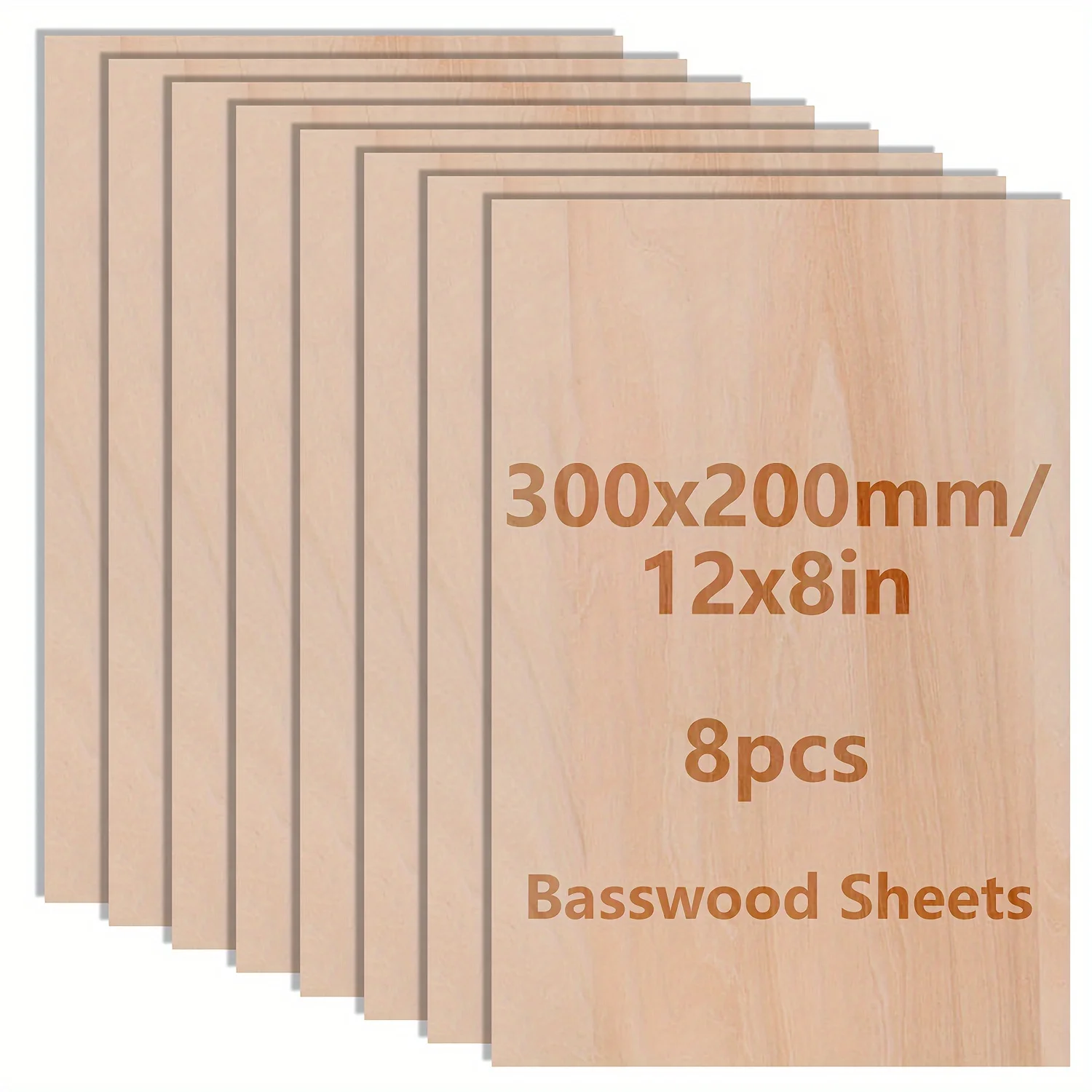 Basswood Craft Boards: Premium Thin Wood Sheets for DIY Projects and Model Building (12x8x0.08in)