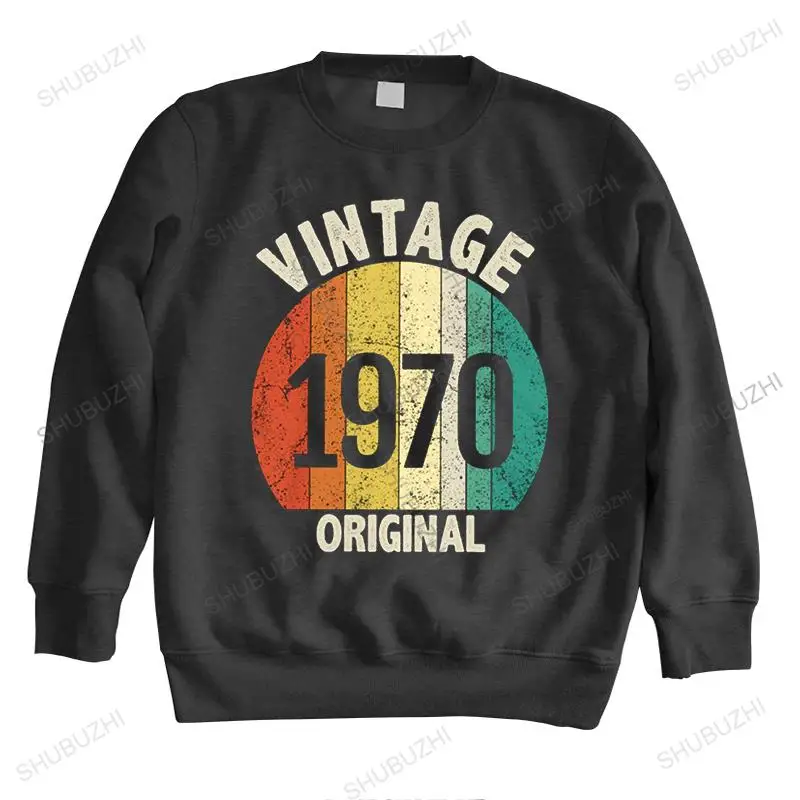 

Classic Vintage Born In 1970 long sleeves Cotton sweatshirts Top 51th birthday gift idea hoodies 70s Anniversary sweatshirt