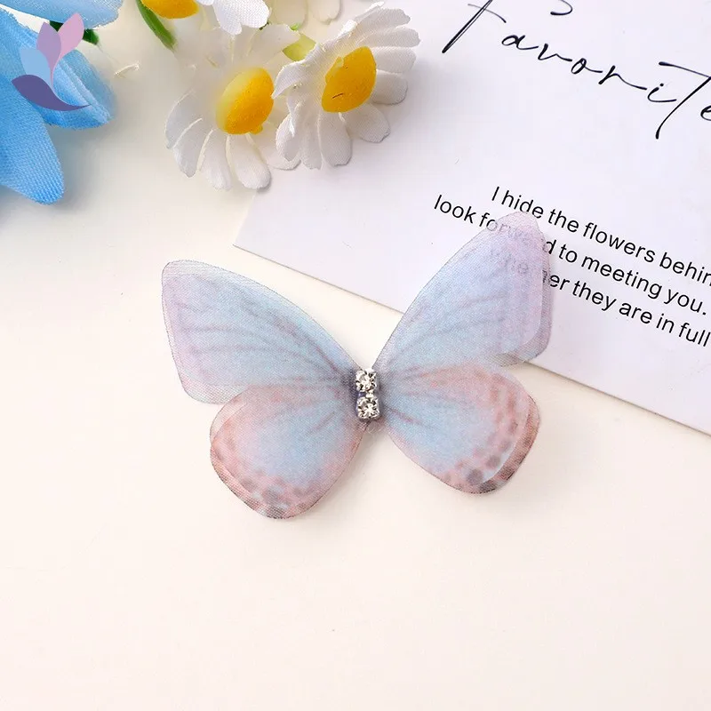 5cm 20pcs 3D Butterfly Appliqué Mesh Patch for DIY Crafts and Decorations