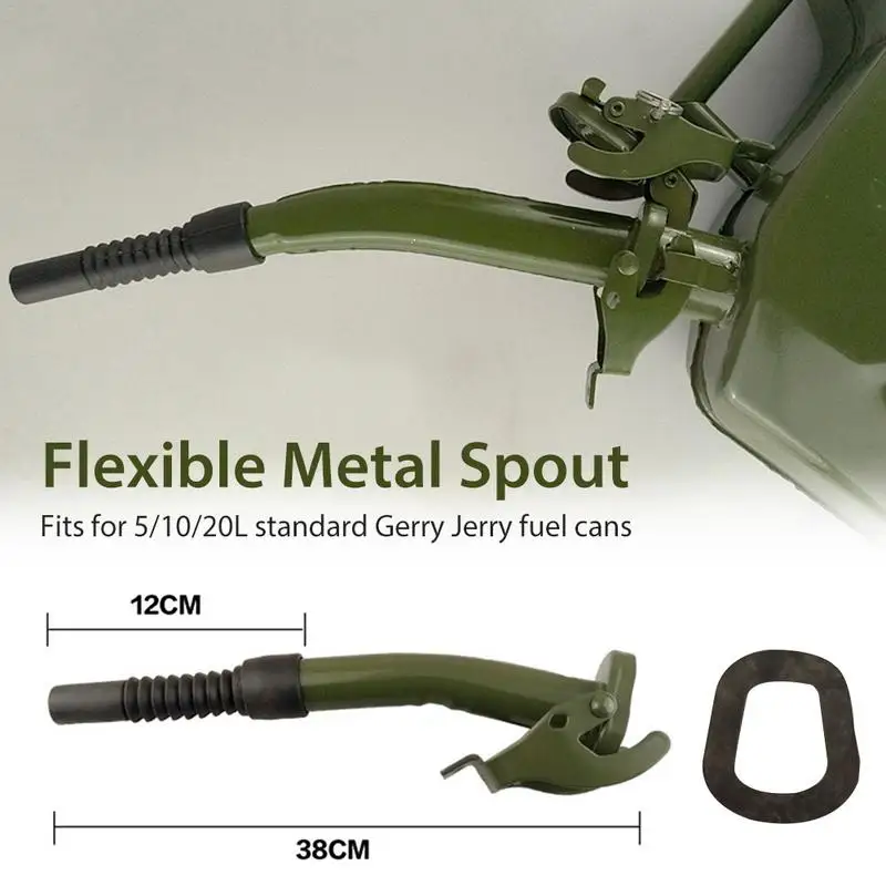 Jerry Can Pouring Spout Flexible Nozzle Petrol Fuel Seal 38cm + Sealing Gasket for 5/10/20 litre jerry cans
