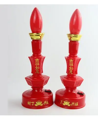 

6 inch red battery LED plutocratic lamp electronic candle god wealth offered Buddha to turn off public lamp sacr home decoration