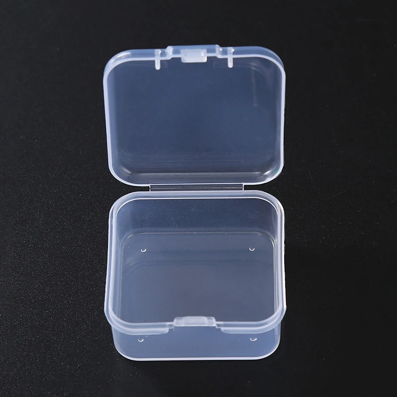 4.5cm Square Mini Transparent Plastic Box Swimming Nose Clip Earplugs Storage Case 2
