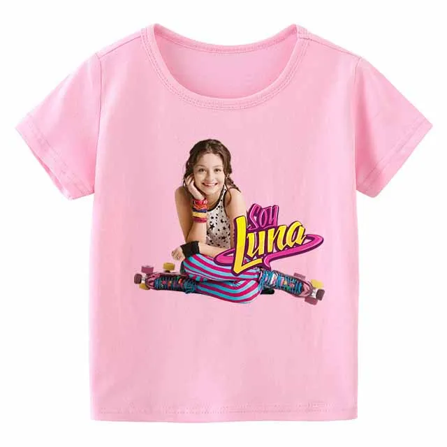 2022 New  Girls Cartoon Soy Luna Kids Funny Pink White  T-Shirts Baby  Gilrs  Summer T shirt Children Tops Girls Clothes vlone shirt T-Shirts