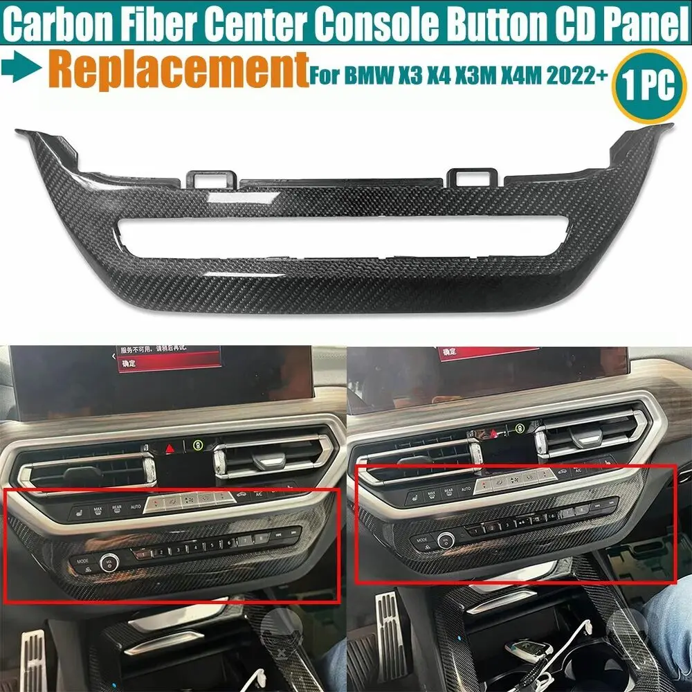 

Direct Replace Real Carbon Fiber Center Console CD Panel Cover Trim For BMW X3 X4 X3M X4M 2022 2023