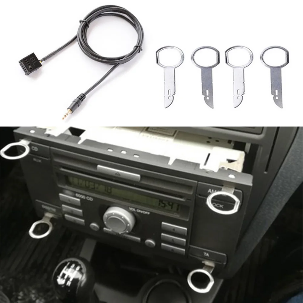 

6000CD AUX-IN Wire ADAPTER CAR STEREO 6000-CD AUX CABLE For FORD FIESTA FOCUS 6000 CD + 4x Removal Key Kits