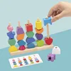 Montessori Wooden Toys Color Shape Matching Puzzle Game Colorful Beaded Color Cognition Early Educational Toys Gift For Children 1