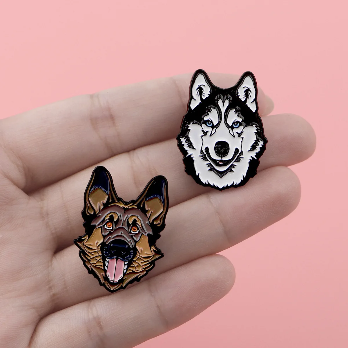 Pet Dog Enamel Pins German Shepherd Husky French Bulldog Corgi Cartoon Animal Brooches Lapel Backpack Badge Jewelry