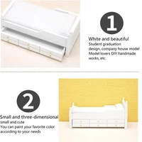 1:12 Dollhouse Miniature Bed White European Single Bed With Drawer Bedroom Furniture Model Decor Toy Doll House Accessories