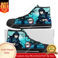 Muichiro Tokito High Top Sneakers Mens Women Teenager High Quality Trend Canvas Sneaker Cartoon Custom Built Casual Couple Shoes 1