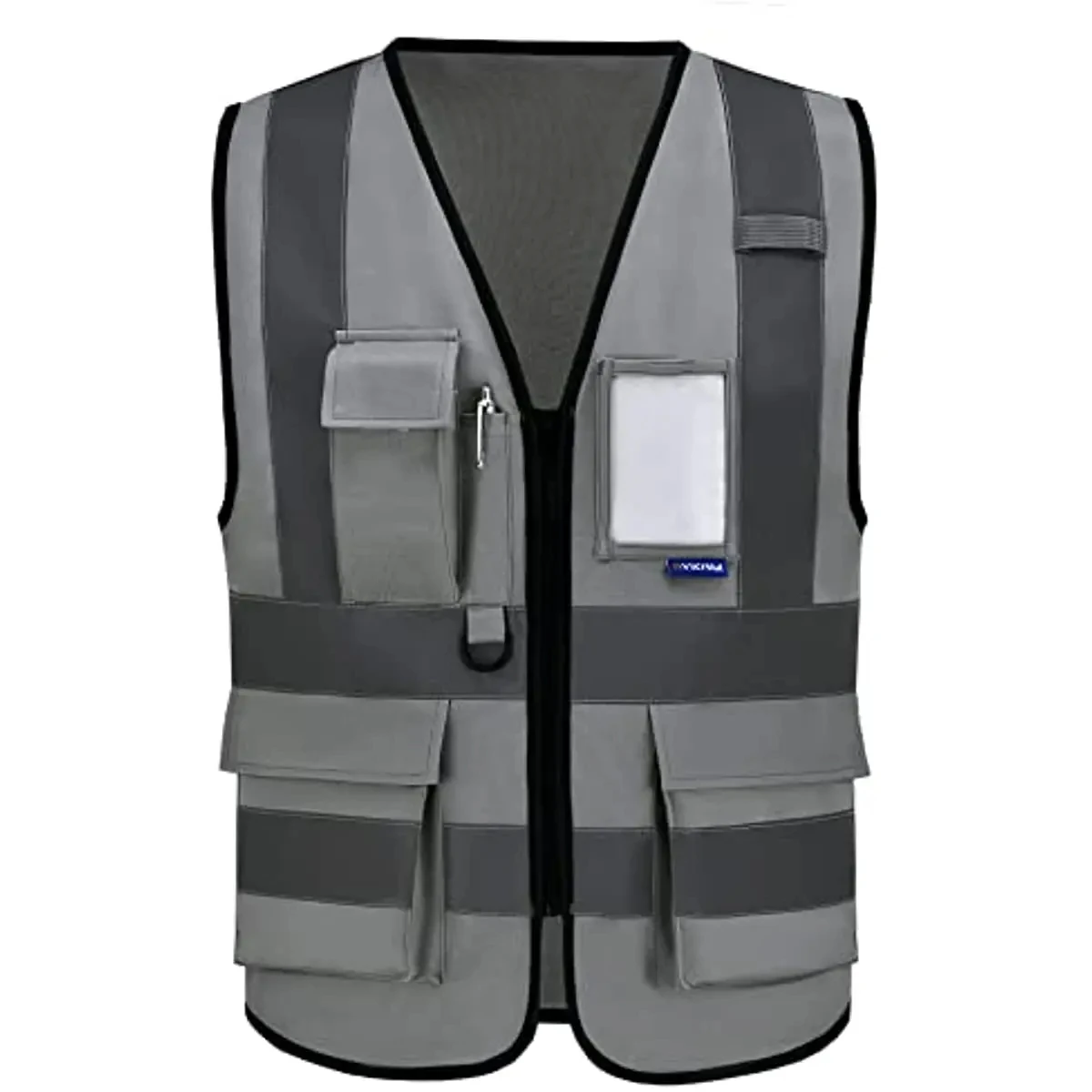 

A-SAFETY High Visibility Safety Reflective Vest with Pockets and Zipper,Hi Viz Work Vest for Men Women (Grey XXL)
