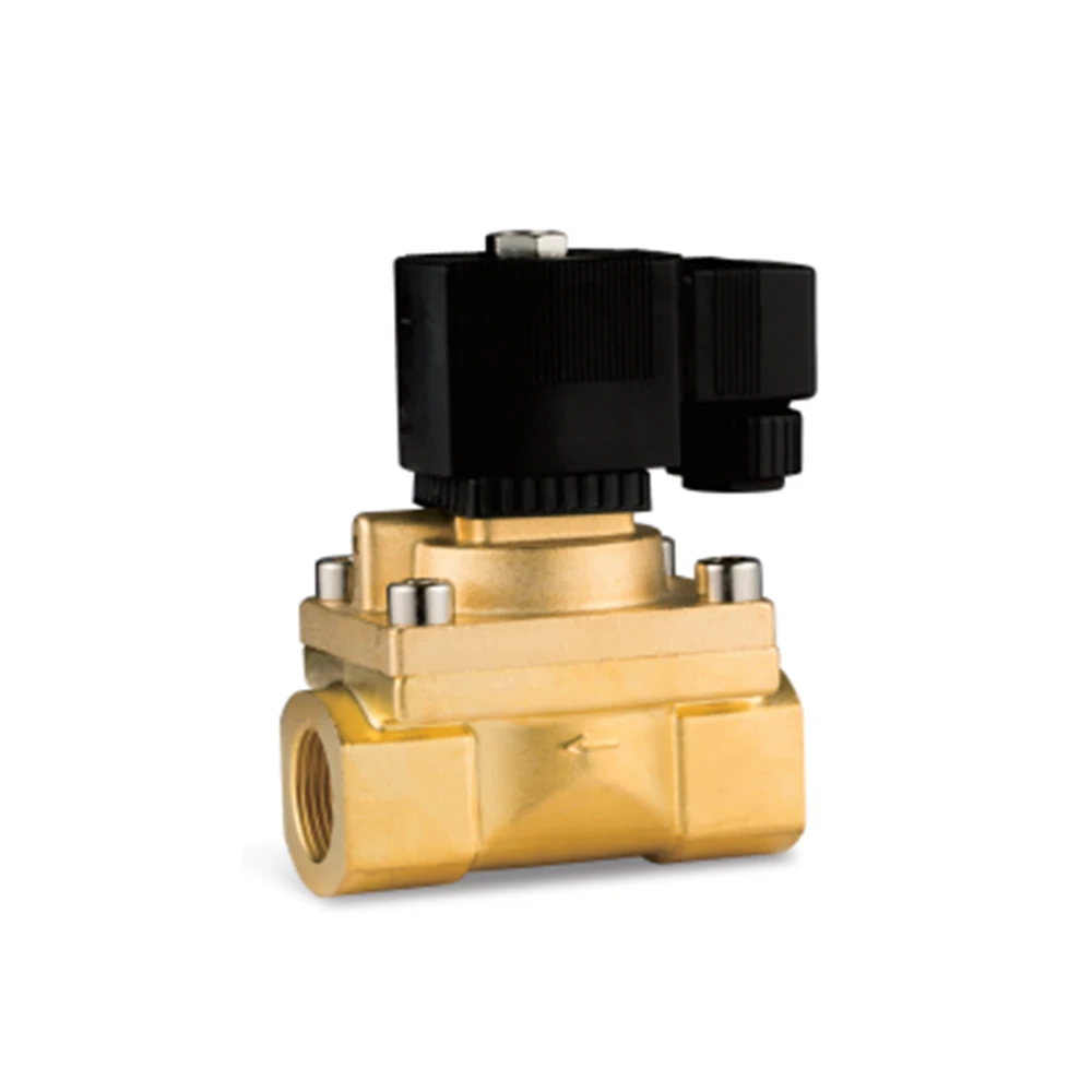 

KP2S 1/4" 3/8" 1/2" 3/4" 1" Brass Pilot Piston Solenoid Valve DC12V DC24V AC220V 110V Normally Closed Solenoid Valve