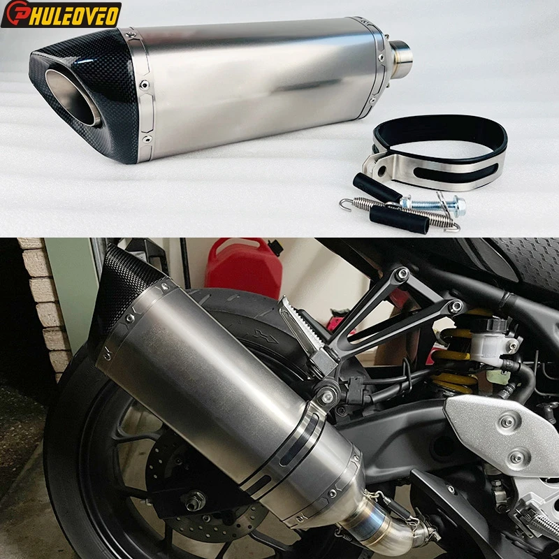 Titanium Alloy 50mm/51mm/54mm/57mm/61mm/63mm/65mm/67mm/70mm Customized Motorcycle Exhaust Muffler Escape for S1000RR CBR1000 FZ1