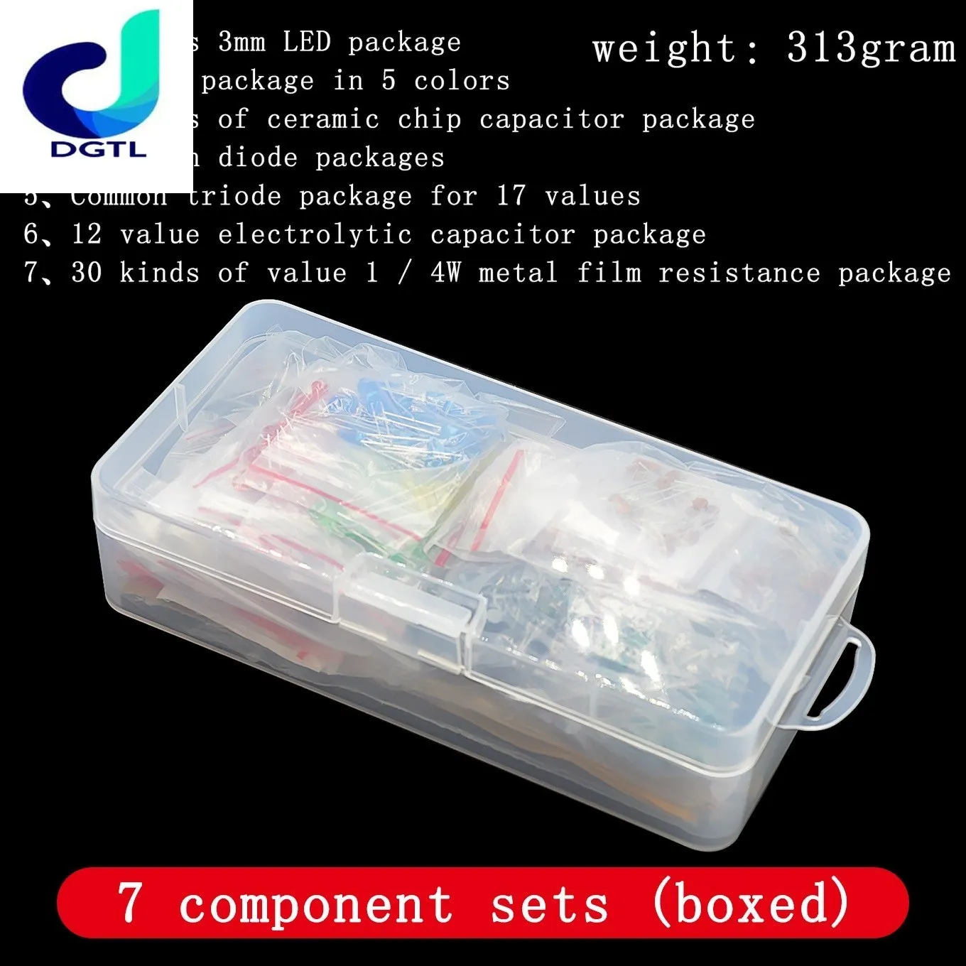 

electron set Metal Film Kit Led Diodes Electrolytic Capacitor Ceramic Set Transistor Pack Diy Electronic Components Kits