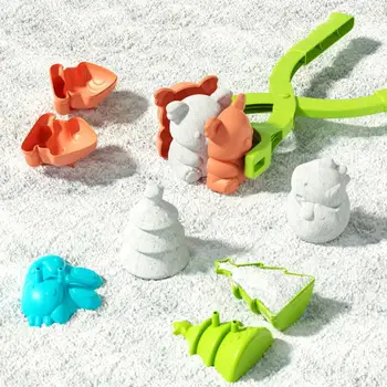 Cute Shaped Snow ball Maker Clip Children Outdoor Plastic Winter Snow Sand Mold Tool For Snow ball Fight Outdoor Fun Sports Tool 3