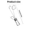4pcs Stainless Steel Binder Clips with Hook Metal Hanger Clothespins for Hanging Outdoor Kitchen Office 3