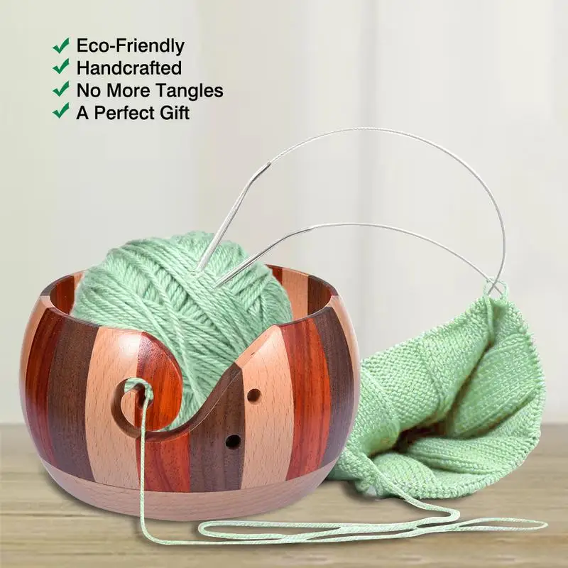 Yarn Bowls For Crocheting Knitting Wooden Yarn Bowl With Holes Portable  Yarn Bowl Holder For Knitting Crochet Gifts For Crochet - AliExpress