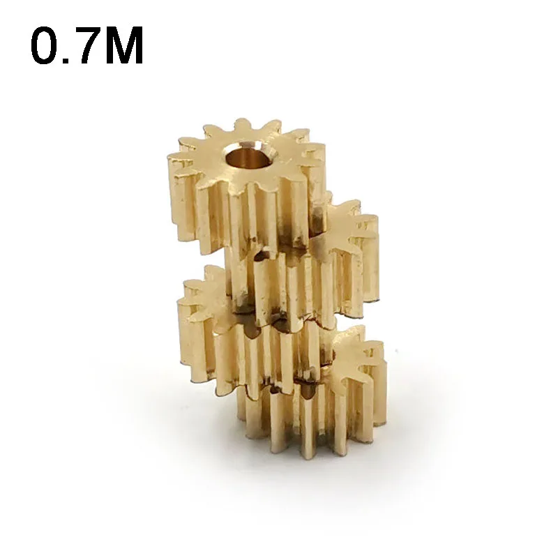 12T 0.7M Copper Gear OD=9.8mm Hole 3-5mm 12 Teeth DIY Metal Brass Pinion 123A 123.17A 124A 125A