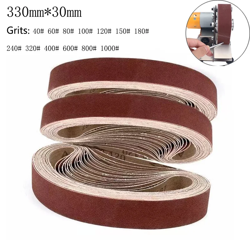 5PCSSet33030mmSandingBelts401000GritsWoodSoftMetalPolishing