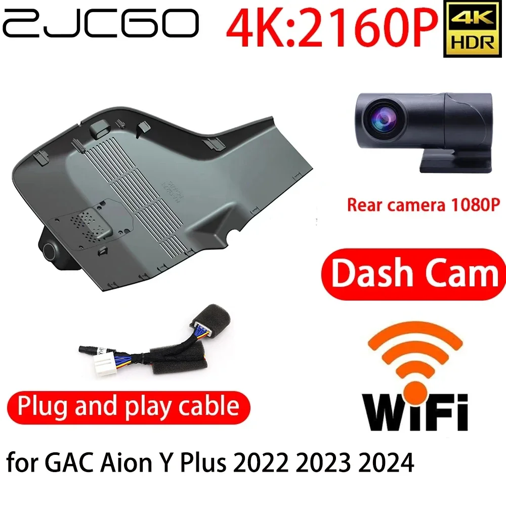 

ZJCGO 4K DVR Dash Cam Wifi Front Rear Camera 24h Monitor for GAC Aion Y Plus 2022 2023 2024