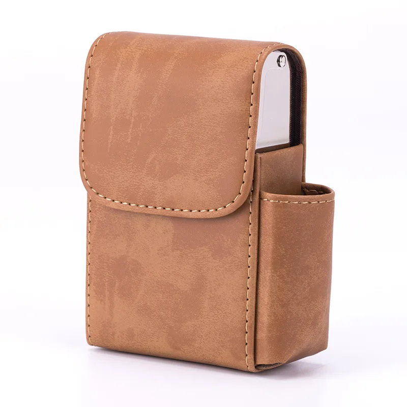 Multifunction Fashionable Leather Cigarette Case Boxed Cigarette Case Pocket Pouch Cigar Hold 20 Cigarettes Portable Cigarette 3