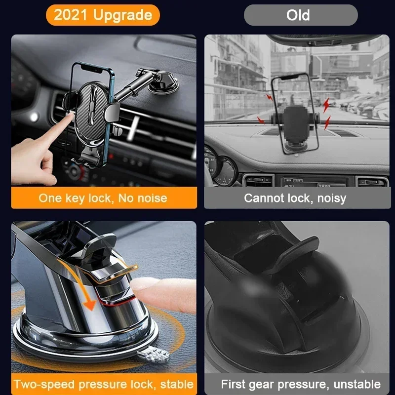 Phone Holder Car Phone Holder Sucker Mobile Smartphone Cellphone Bracket Tablet Vehicles Mount Stand GPS for iPhone 15 Xiaomi Huawei Samsung