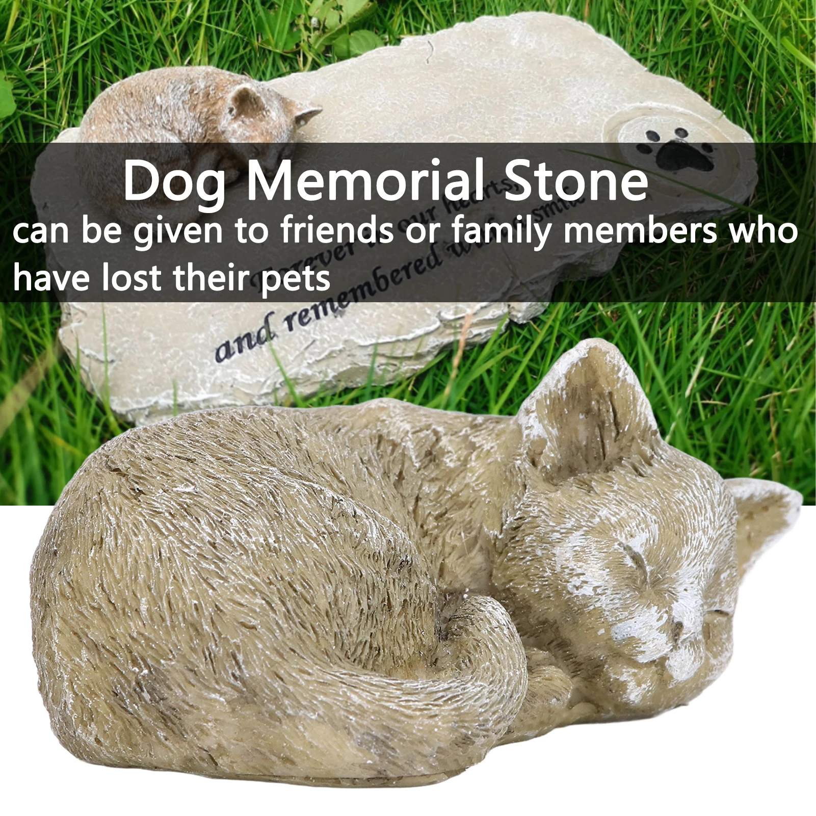 Pet Gravestone Weatherproof Resin Pet Memorial Garden Stone for Garden Outdoor Yard with pet memorial stones