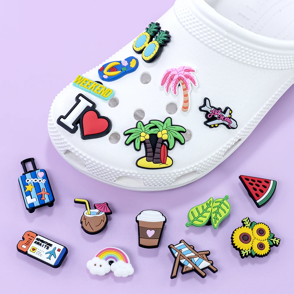1pcs Summer Travel PVC Shoe Charms for Clips Shoe Original