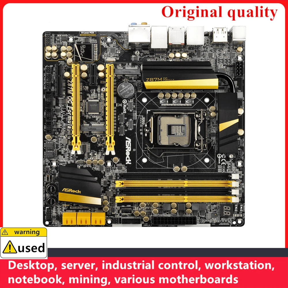 Utilizzato Per Schede Madri Asrock Z87M Oc Formula Lga 1150 Ddr3 32Gb M-Atx Intel Z87 Scheda Madre Desktop Overclocking Sata Iii Usb3.0