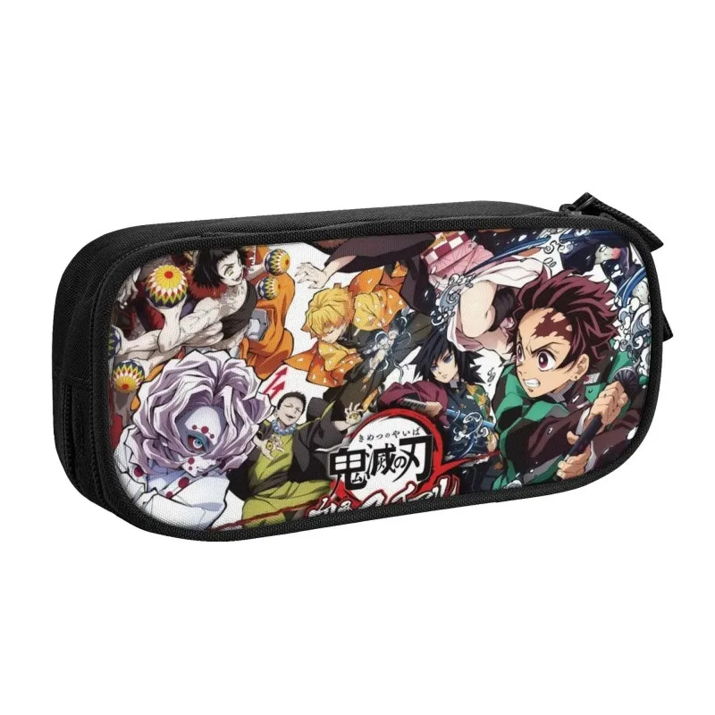 Nime Demon Slayer Kimetsu No Yaiba Federmäppchen, Schreibwaren-Tasche, Etui, Organizer für Teenager, Mädchen, Erwachsene, Studenten.