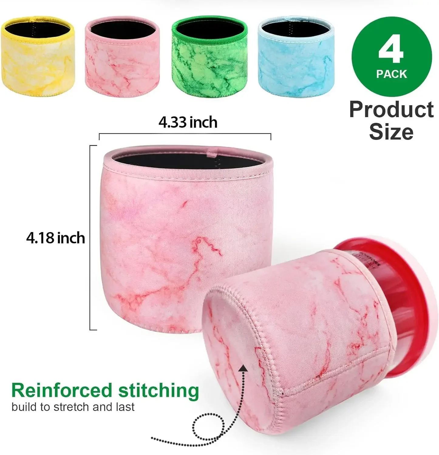 24oz Ice Cream Neoprene Sleeve 4 Pack For Ninja NC501 NC500 Series Deluxe Ice Cream Maker Containers ice cream sleeve
