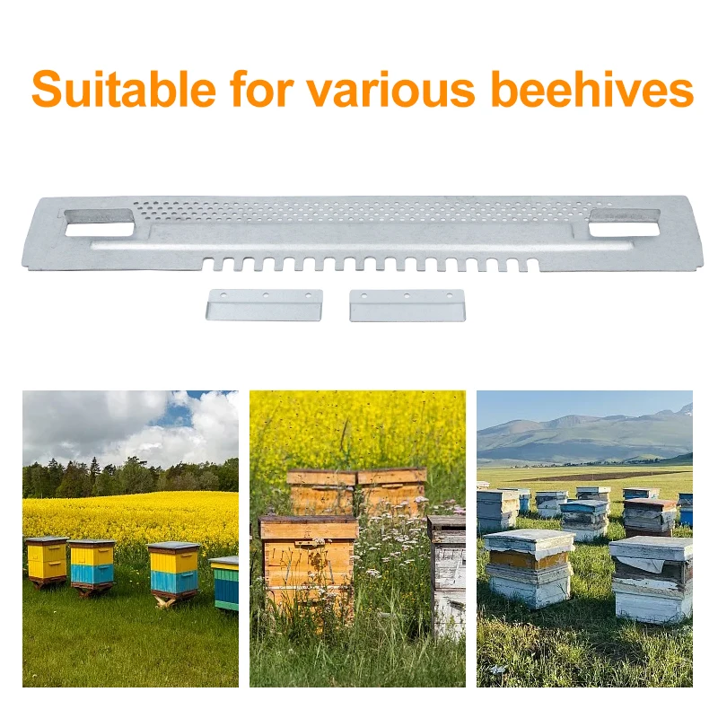 

5 Pcs Beehive Metal Nest Door Galvanized Versatile Dual-Purpose Export-Type Nest Door, Perforated Plate Bee Hive Equipment