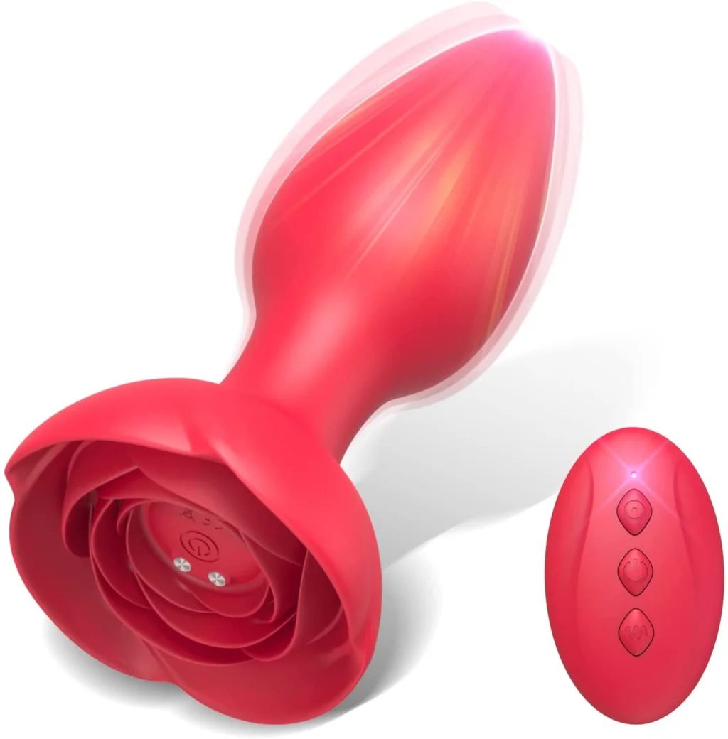 Vibratore rosa Butt plug anale Massaggiatore prostatico maschile Stimolatore clitorideo Masturbatore telecomandato Giocattolo del sesso per_voghion.com