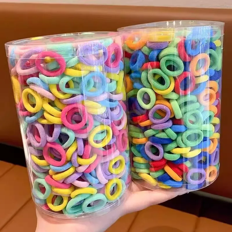 100/200pcs Girls Colorful Nylon Elastic Hair Ties Women Scrunchie Ponytail Holder Rubber Hair Bands Children Hair Accessories