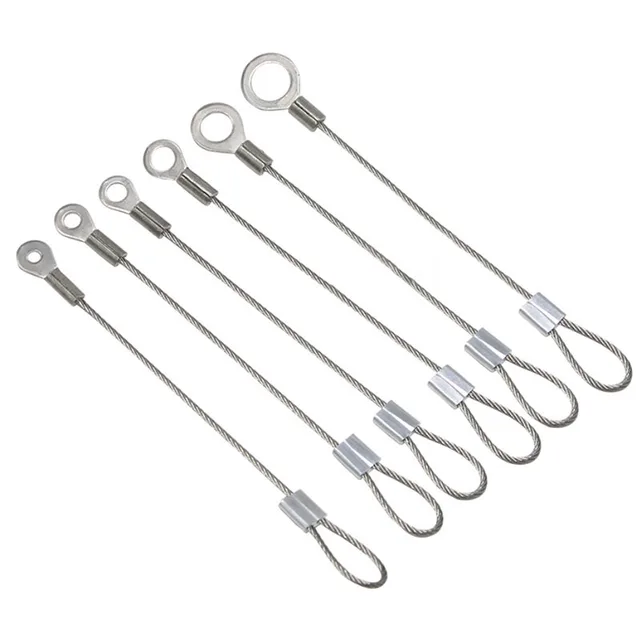 Cavetto Acciaio Inox 2mm X 30cm Con Occhielli | 10 Pezzi + 20 Portachiavi - Foto 3