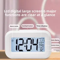 Alarm Clock Digital Clock LED Electronic With Backlight Snooze Calendar For Home Office Desktop Table Screen Display Watch 2