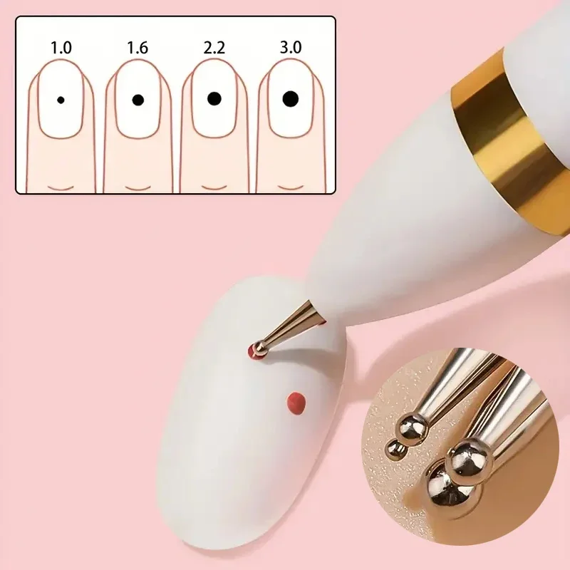 Description Picture 5 of item4 in 1 Nail Point Diamond Pen Nail Drill Pen Point Dot Painting Tools in Ballpoint Pen Design Nail Art Tip Paint Manicure Tools