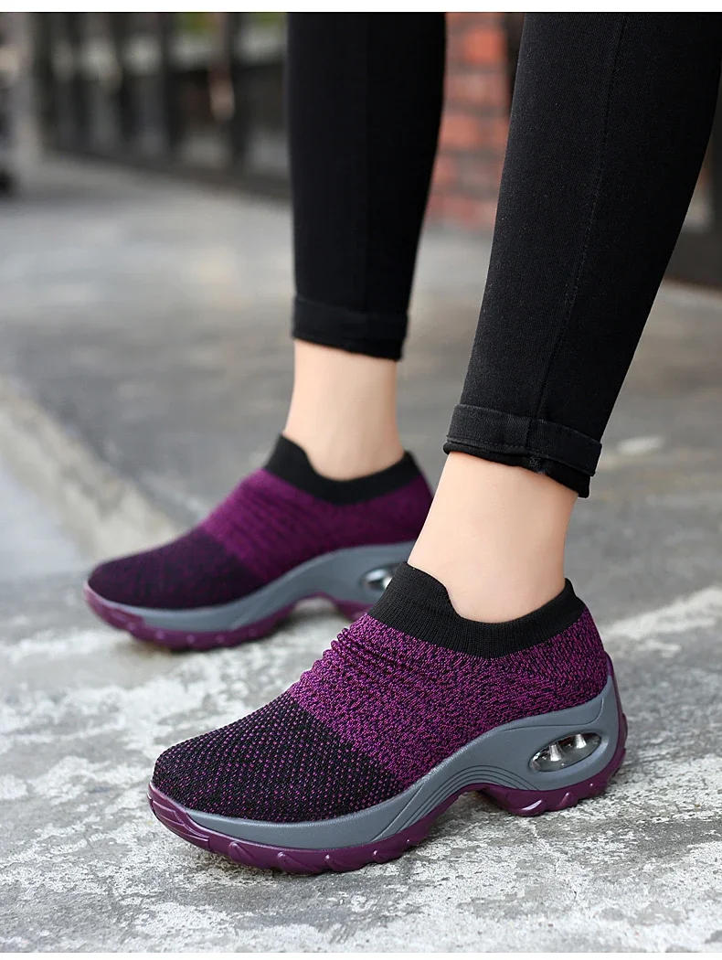 Women's Casual Shoes Chunky Sneakers Platform jogging Shoes Fashion Kn ...