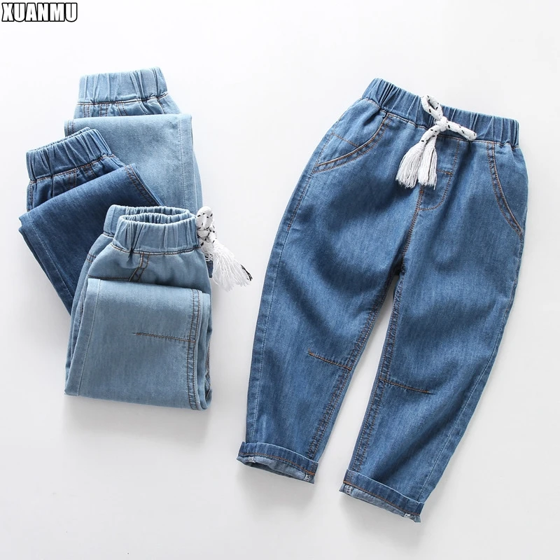 XUANMU Kids Boys Jeans Fashion Brand Design Cotton Children Denim Trousers Pants For Boy Casual Pants X030A_viptrois.com